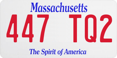 MA license plate 447TQ2