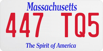 MA license plate 447TQ5
