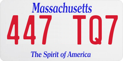 MA license plate 447TQ7