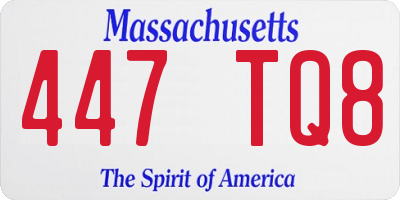 MA license plate 447TQ8