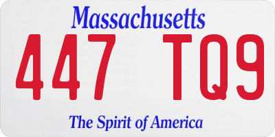 MA license plate 447TQ9