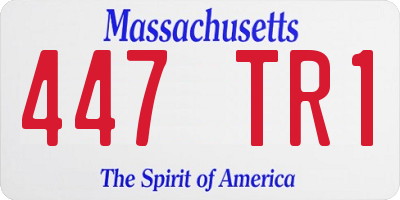 MA license plate 447TR1