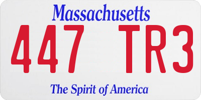 MA license plate 447TR3