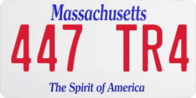 MA license plate 447TR4