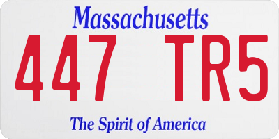 MA license plate 447TR5