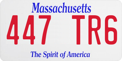 MA license plate 447TR6