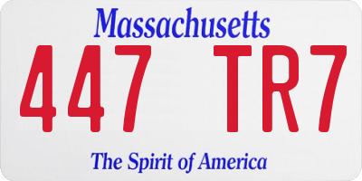MA license plate 447TR7