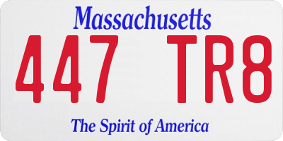 MA license plate 447TR8