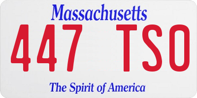MA license plate 447TS0