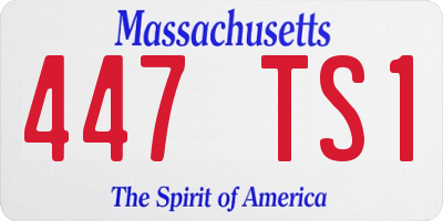 MA license plate 447TS1