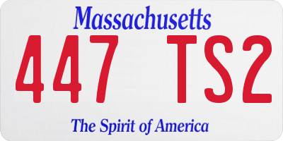 MA license plate 447TS2