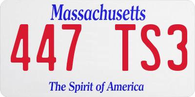 MA license plate 447TS3