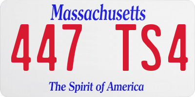 MA license plate 447TS4