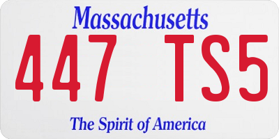 MA license plate 447TS5