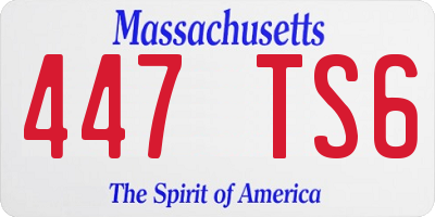 MA license plate 447TS6