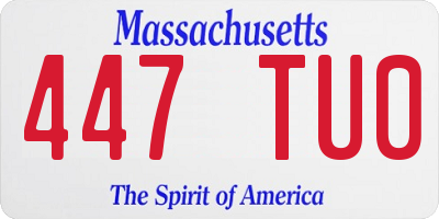 MA license plate 447TU0