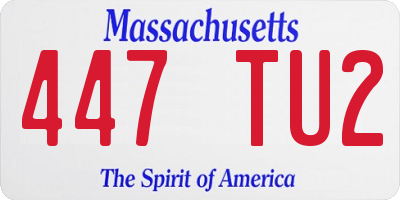 MA license plate 447TU2