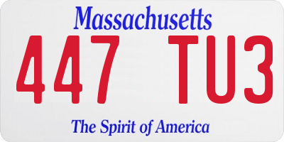 MA license plate 447TU3