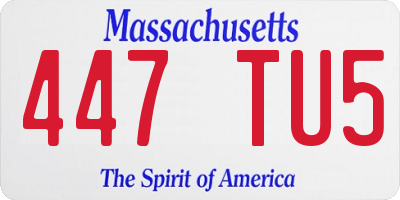 MA license plate 447TU5