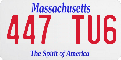 MA license plate 447TU6