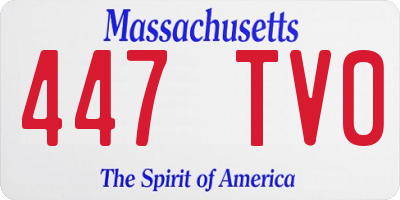 MA license plate 447TV0
