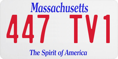 MA license plate 447TV1