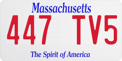 MA license plate 447TV5