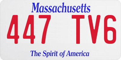 MA license plate 447TV6