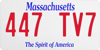MA license plate 447TV7