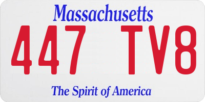 MA license plate 447TV8