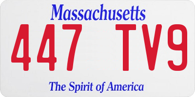 MA license plate 447TV9