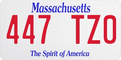 MA license plate 447TZ0