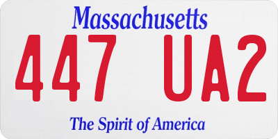 MA license plate 447UA2