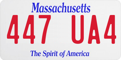 MA license plate 447UA4