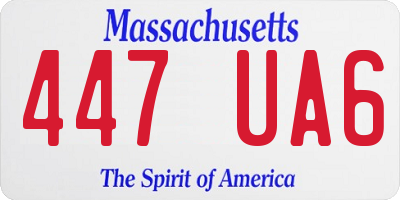 MA license plate 447UA6