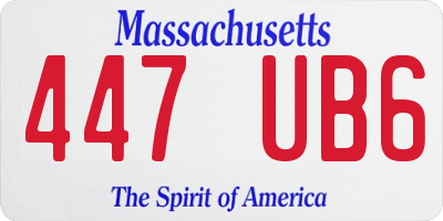 MA license plate 447UB6