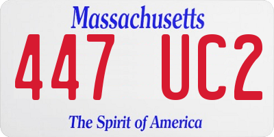 MA license plate 447UC2