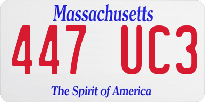 MA license plate 447UC3