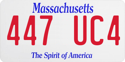 MA license plate 447UC4
