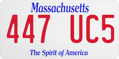 MA license plate 447UC5