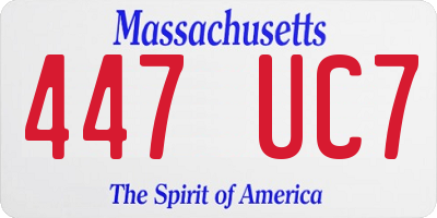 MA license plate 447UC7