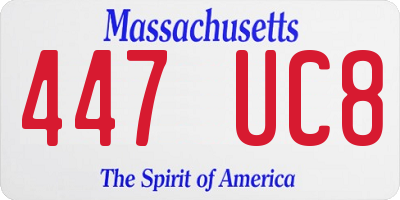 MA license plate 447UC8