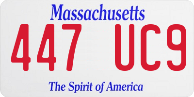 MA license plate 447UC9