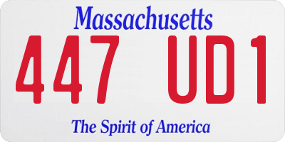 MA license plate 447UD1