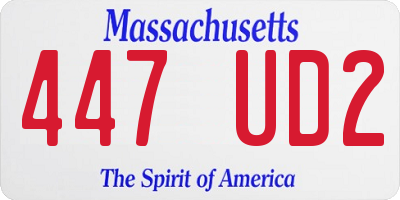 MA license plate 447UD2
