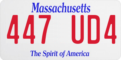 MA license plate 447UD4