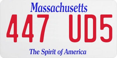 MA license plate 447UD5