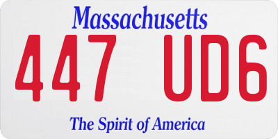 MA license plate 447UD6