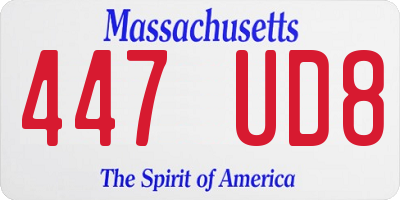 MA license plate 447UD8