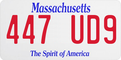MA license plate 447UD9